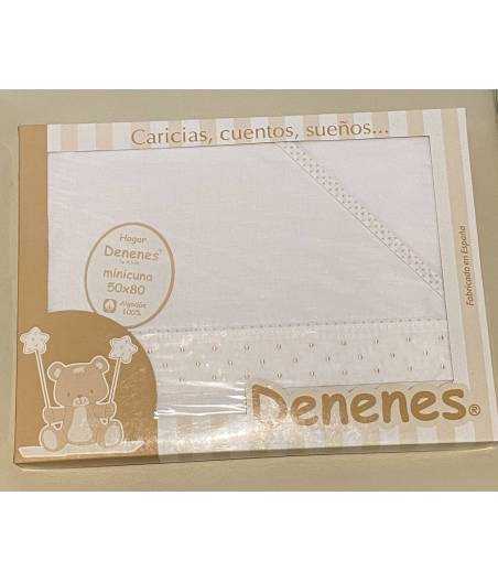 Sabanas De Minicuna Jareton Topos Beige Denenes