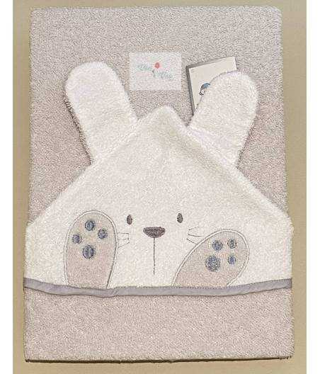 Capa De Baño Conejo Rizo Gris Gamberritos