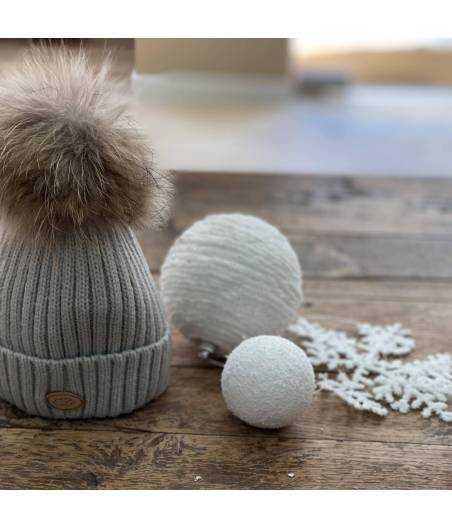 Gorro Canale Con Pompon Pelo Natural Monnuage
