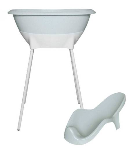 Bañera De Diseño Luma Verde Moteada Y Blanca (Reductor Incluido) Luma Verde Moteado