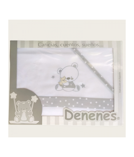 Sabanas De Cuna Oso y Bebe Gris Denenes Ref. 20202