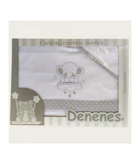 Sabanas De Minicuna Elefante Nube Gris Denenes Ref. 20303