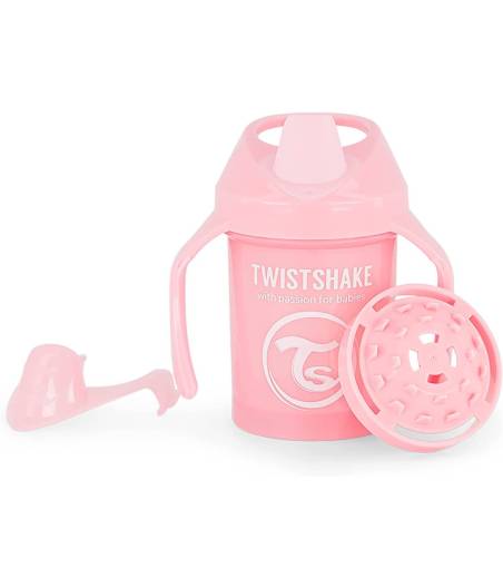 Taza Rosa Pastel Con Asas 4 m+ Mini Cup 230 ml Twistshake