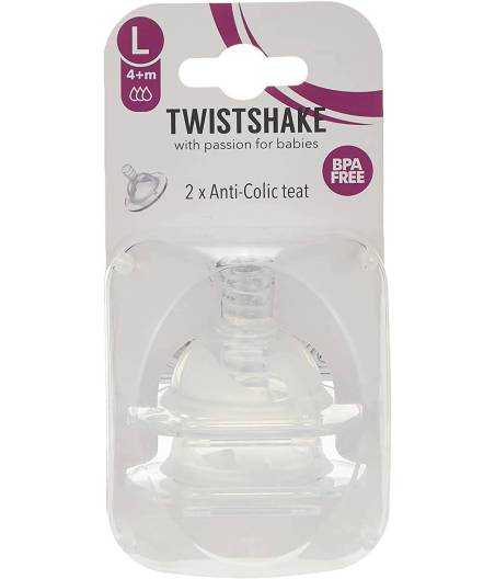 TwistShake Tetina Anticolico Talla L +4M 2uds