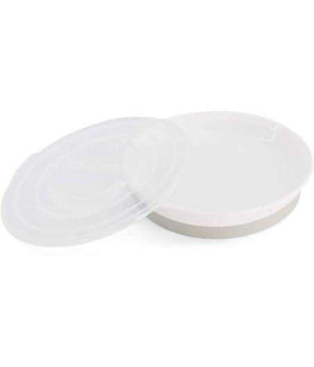Plato Con Tapa 6+M Blanco Twistshake