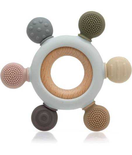 Mordedor Silicona y Madera Kiokids