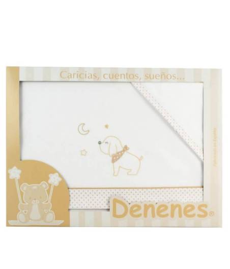 Sabanas De MiniCuna Perrito Bandana Beige Denenes Ref. 20703