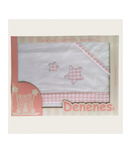 Sabanas De Cuna Punto Estrella Vichy Rosa DeNenes Ref. 200