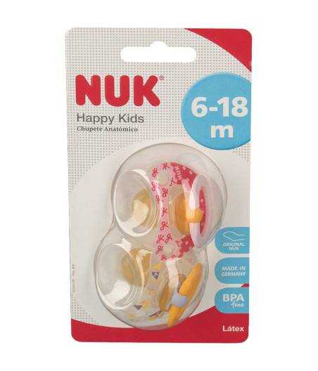 Chupetes Latex Happy Kids 6-18 M Pack De 2 Nuk