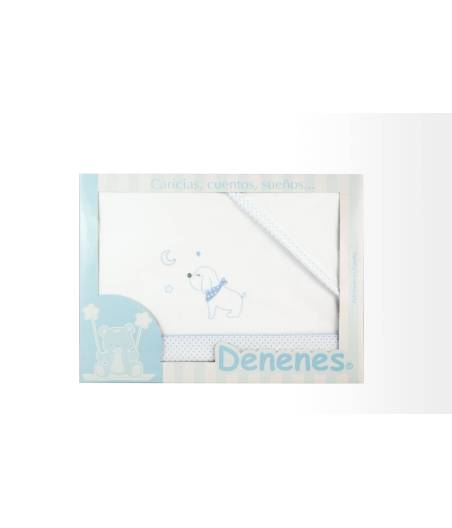 Sabanas De Minicuna Perrito Bandana Azul Denenes Ref. 20703