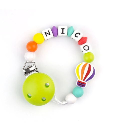 Cadena De Silicona Globo Multicolor Personalizada