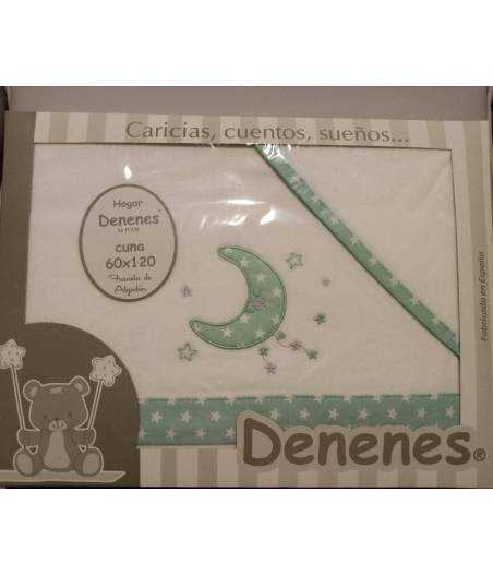 Sabanas De Cuna Franela Luna Verde Denenes