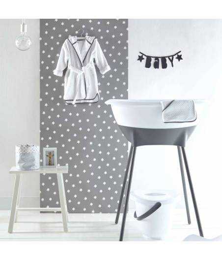 Bañera De Diseño Luma Blanco Moteada Y Negro (Reductor Incluido) Luma Blanco Moteado