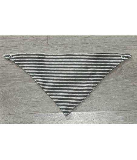 Bandana Babero 10299 Rayas Gris y Blanco Gamberritos