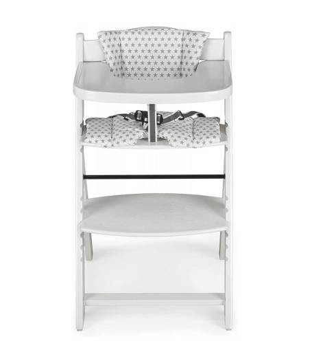 Trona Full Madera Blanca y Cojín Gris Estrella Blanco Innovaciones MS