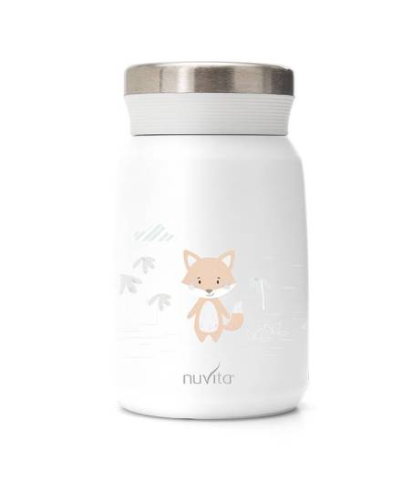 Termo Papillero Sólidos Fox Blanco Inoxidable 500 ml Nuvita