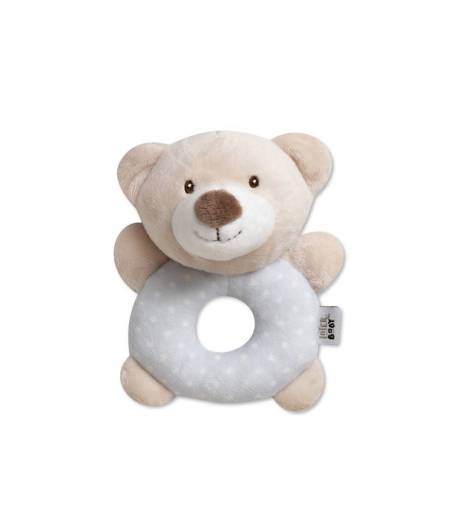 Sonajero Peluche Osito Gris Interbaby