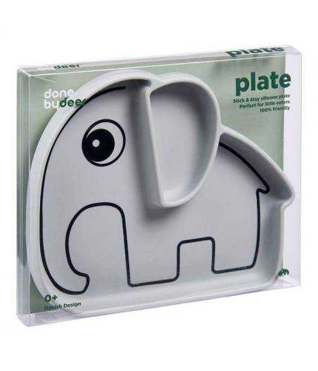 Plato De Silicona Con Compartimentos Y Ventosa Elphee Gris Done By Deer