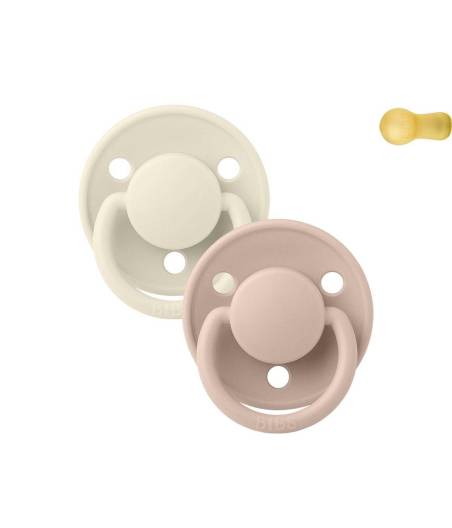 Pack 2 Chupetes Bibs Lux Latex 0-6 Meses Ivory/Blush