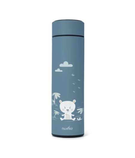 Termo Liquidos Fox Azul Marino Con Indicador Temperatura 500 ml Nuvita