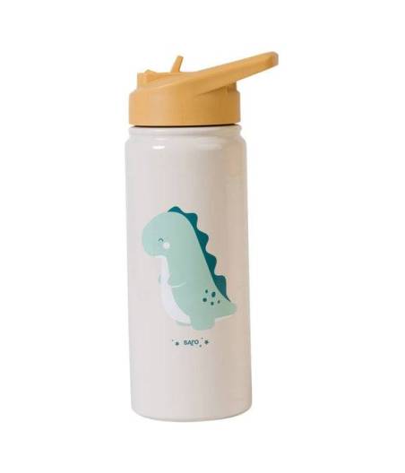 Botella Termica Con Pajita Beige Dino Saro