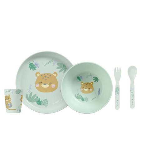 Vajilla 5 Piezas Jungle Menta Microondas Saro