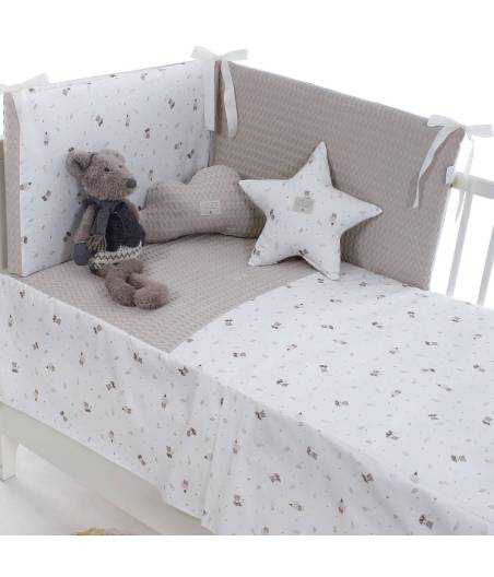 Conjunto Edredon Y Protector/Chichonera Cuna Gaspar Piedra Uzturre