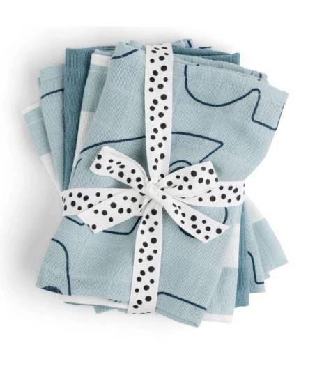 Pack 5 Muselinas Deer Friends Azul Done By Deer