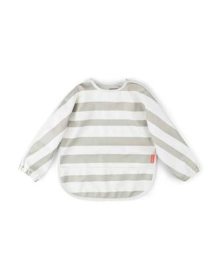 Babero Con Bolsillo y Mangas Rayas Beige Done By Deer