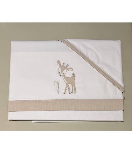 Sabanas De MiniCuna Punto Ciervo Beige D'Peques