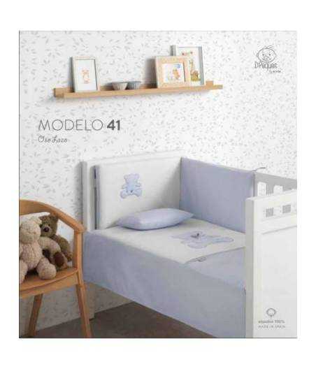 Conjunto Colcha Y Chichonera De Cuna Oso Lazo Rosa Bebé D'Peques