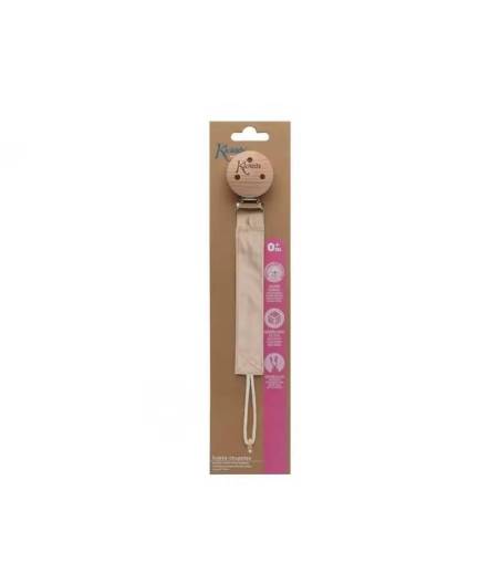 Cadena Chupete Madera Beige Kiokids
