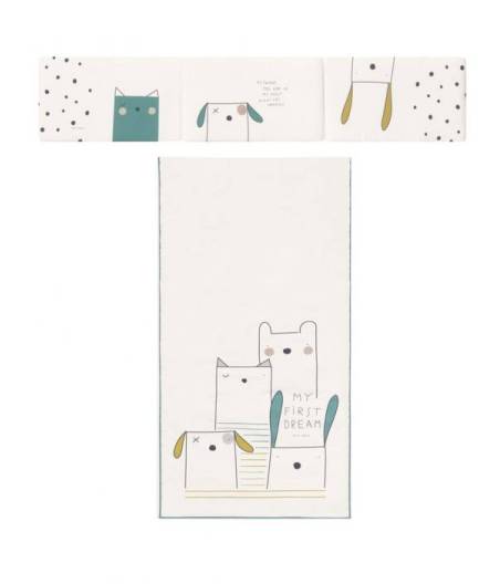 Conjunto Nordico Y Protector/Chichonera Cuna Wild Petit Praia
