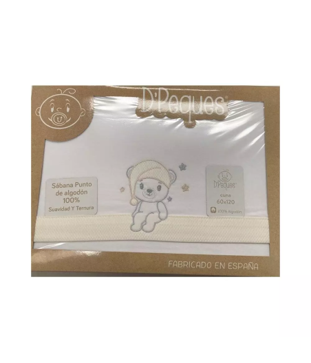 Sabanas Cuna Franela Mod. 61 Oso Beige D'Peques