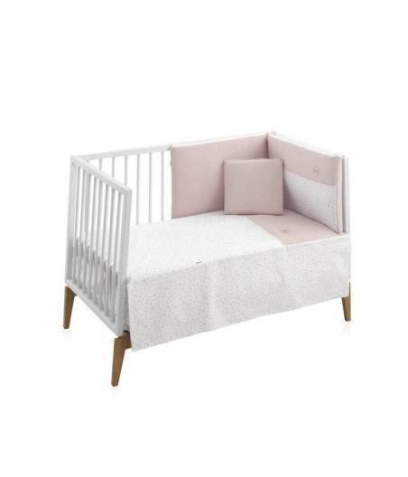 Conjunto Edredón Y Chichonera Cuna Plumeti Rosa Cambrass