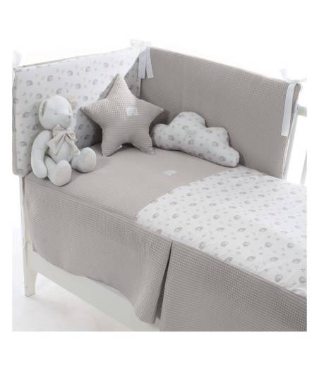 Conjunto Colcha y Chichonera Cuna Vilma Beige Uzturre