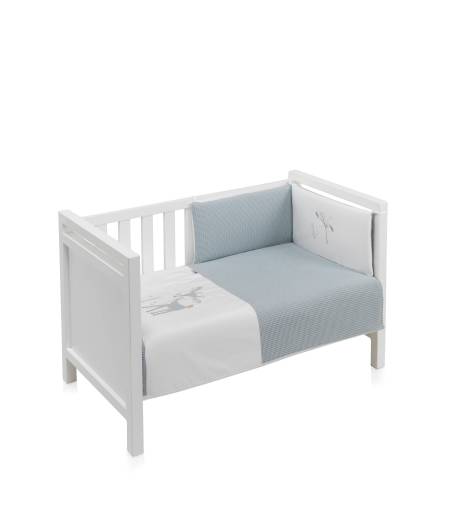 Conjunto Edredon Y Protector/Chichonera Cuna Ciervo Verde DePeques Ref. 50