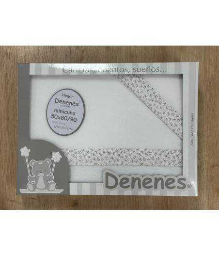 Sabanas De Minicuna Microlina Flores Grises Denenes
