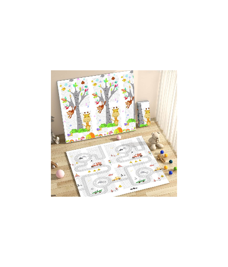 Alfombra De Juegos Fancy Jirafa Reversible Ms