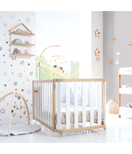 Cuna Crea 3 Plus Blanco y Madera Alondra Lista