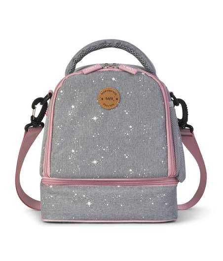 Bolsa Térmica Portatil Gris Galaxia Rosa Saro