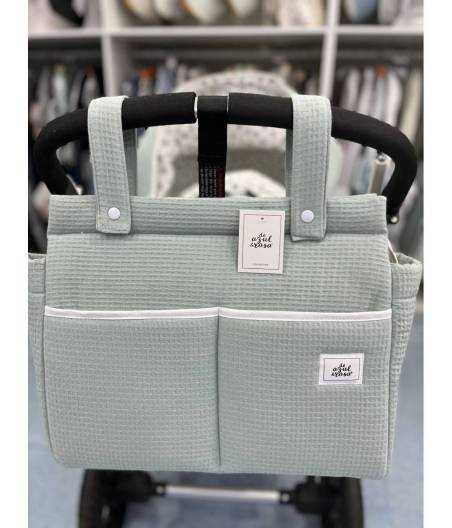 Bolso Panera de Azul y Rosa Textil Lista