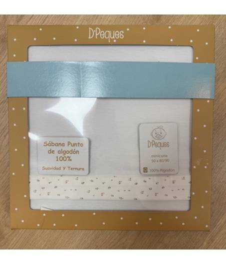 Sabanas Minicuna Punto Blanco y Hojas Verdes D´Peques