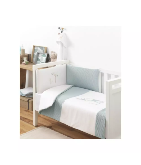 Conjunto Edredon Y Protector/Chichonera Maxicuna Ciervo Verde DePeques Ref. 50