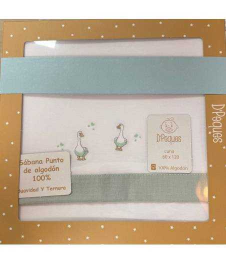 Juego sabanas De Punto Minicuna Ocas Verde