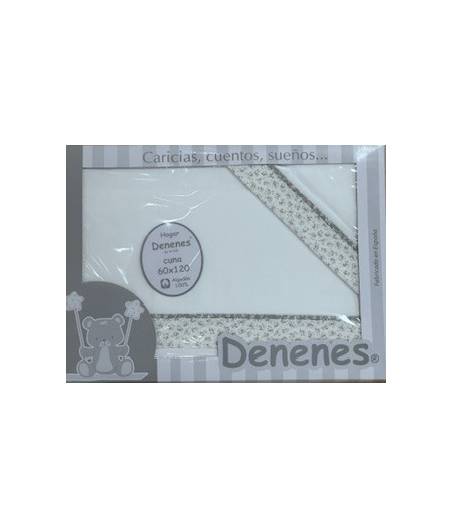 Sabanas De Cuna Florecitas Gris Denenes