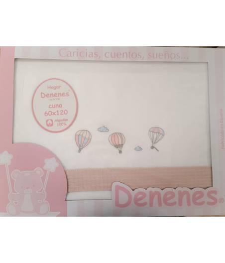 Sabanas De Cuna Globos Rosa D22802 Denenes