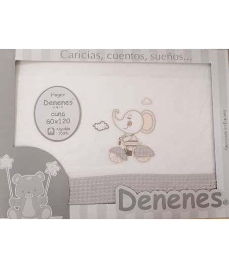 Sabanas De Cuna Elefante Gris D23002 Denenes