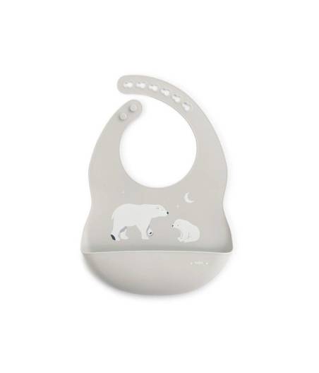 Babero Silicona Party Con Bolsillo Polaris Gris Saro
