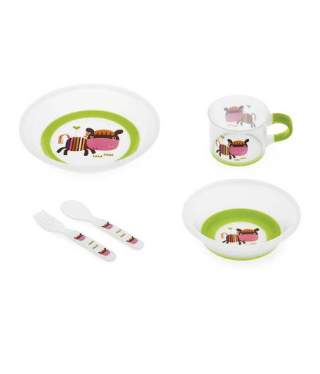 Vajilla Antideslizante 5 Piezas Para Microondas Mono Verde Innovaciones Ms